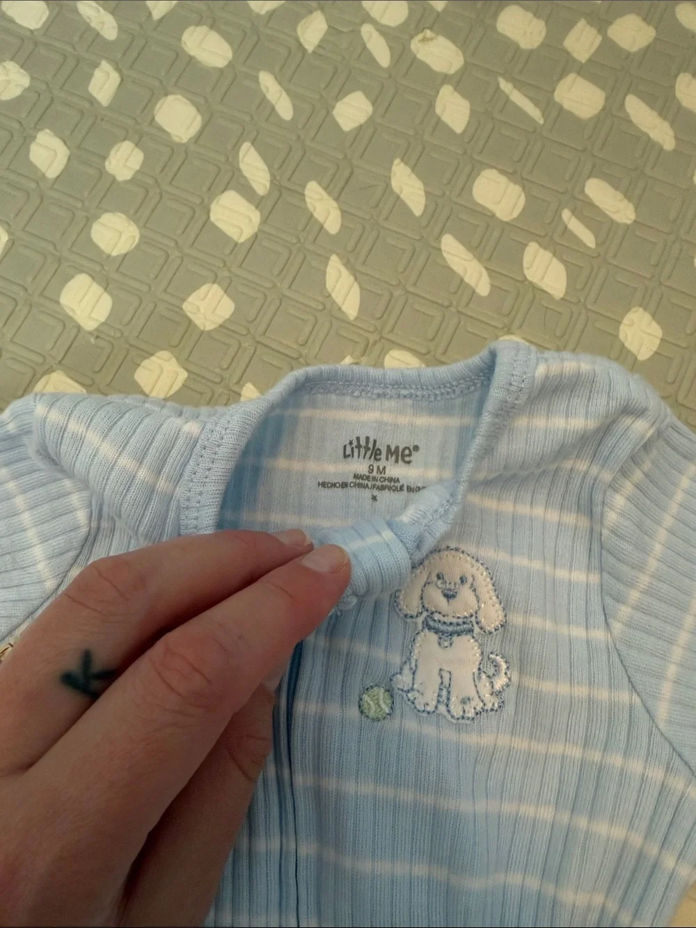 Little Me Light Blue Puppy-Print Two Pack One Piece Sleeper Footie Pajamas